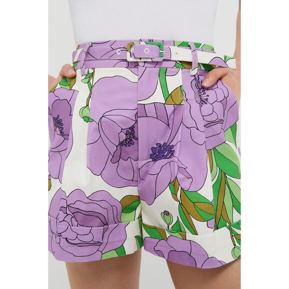 HYACINTH HOUSE Lilac Floral Cuffed Conor Shorts Size M NWT - Picture 7 of 8